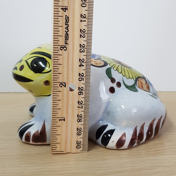 Mexican Hand Painted Pottery Frog - Picture 3 of 11